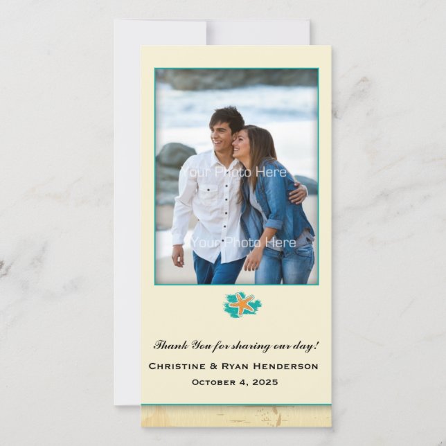 Seashell Beach Dankeskarte (Vorderseite)