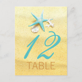 Seashell Beach Hochzeit in Urlaubsort Table Card Postkarte