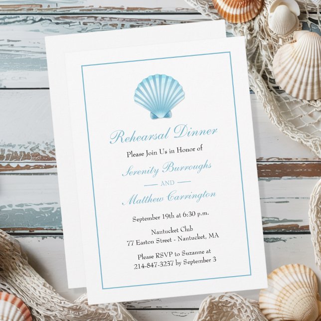Seashell Beach Probe Dinner Hochzeit Einladung (Von Creator hochgeladen)