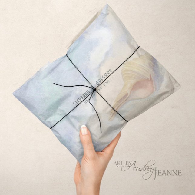 Seashell Beach Sand Pastel Blue Wave Decoupage Seidenpapier (Von Creator hochgeladen)