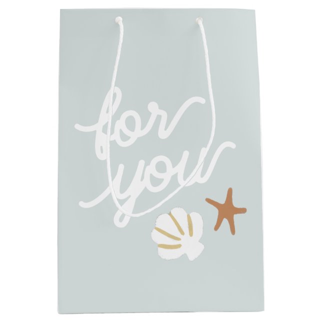 Seashell Beach Starfish Danke für Ihr Party Mittlere Geschenktüte (Vorderseite)