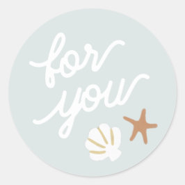 Seashell Beach Starfish - Einladung Runder Aufkleber