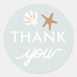 Seashell Beach Starfish Geschenk Vielen Dank Runder Aufkleber
