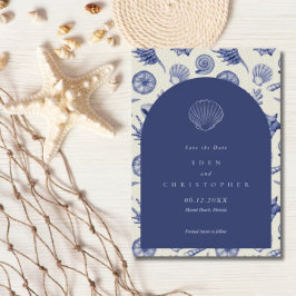 Seashell Beach Wedding Foto Save The Date