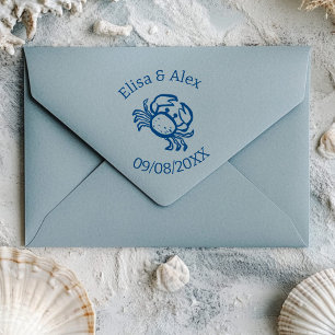 Seashell Beach Wedding Niedlich CRAB CUSTOM Permastempel