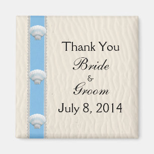 Seashell Beach Wedding Vielen Dank Magnet