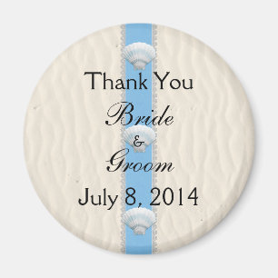 Seashell Beach Wedding Vielen Dank Magnet