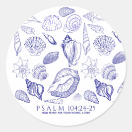 Seashell Bible Verse Runder Aufkleber