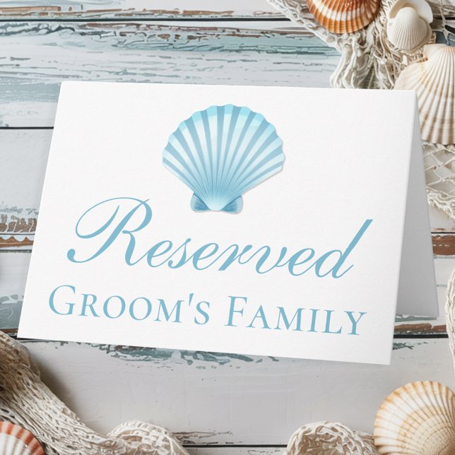 Seashell Blue Nautical Beach Wedding vorbehalten Einladung (Von Creator hochgeladen)