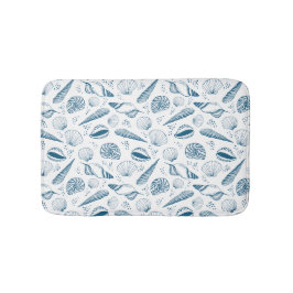 Seashell Blue White Beach Badematte