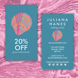 Seashell Chic Minimalistisch Beachy Colorful Cool Rabattkarte