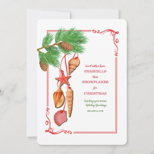 Seashell Christmas Holiday Card Einladung