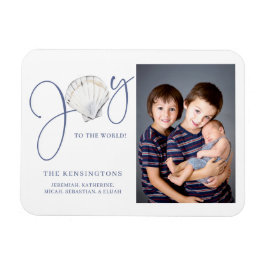 Seashell Christmas Joy Holiday Foto Magnet