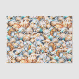 Seashell Collage tropische iridescent nautische Ch Seidenpapier