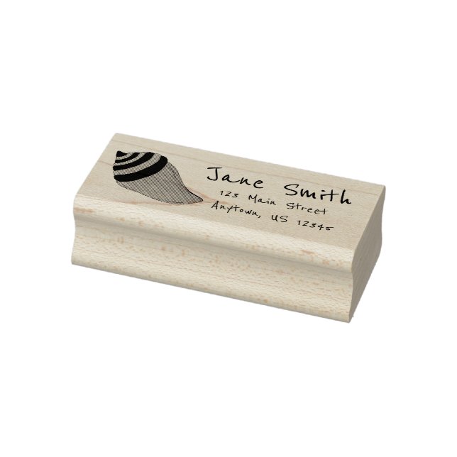 Seashell Conch Muschel Beach Vacacation Sea Addres Gummistempel (Stempel)