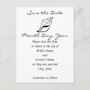 Seashell/Conch Save the Date Ankündigungspostkarte