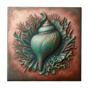 Seashell Copper und Patina Beach House Fliese
