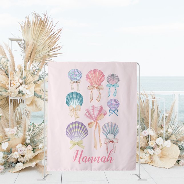 Seashell Coquette Party Banner Band Wandteppich (Von Creator hochgeladen)