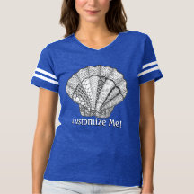 Seashell Einmalige Handgezeichnete Scallop-Muschel