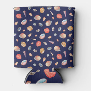 Seashell Elegance: Summer Blue Pattern. Dosenkühler