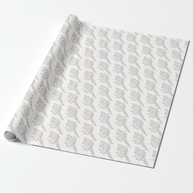 Seashell elegantes Muster Geschenkpapier (Ungerollt)