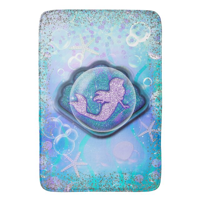 Seashell Fit für einen Meerjungfrau-Glitzer Magisc Badematte (Vorderseite Vertikal)
