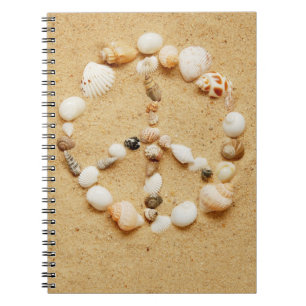Seashell-Friedenszeichen-Notizbuch Notizblock