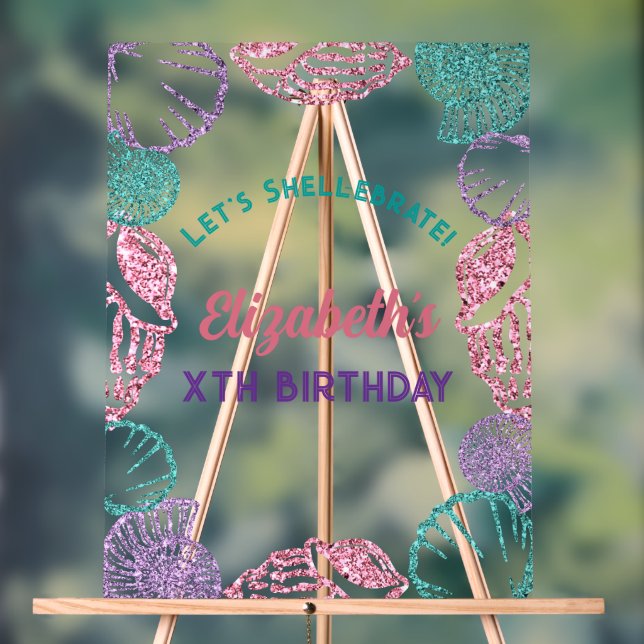 Seashell Girls Birthday Acrylschild (Neutral)