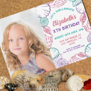 Seashell Girls Birthday Einladung