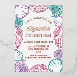 Seashell Girls Birthday Folieneinladung