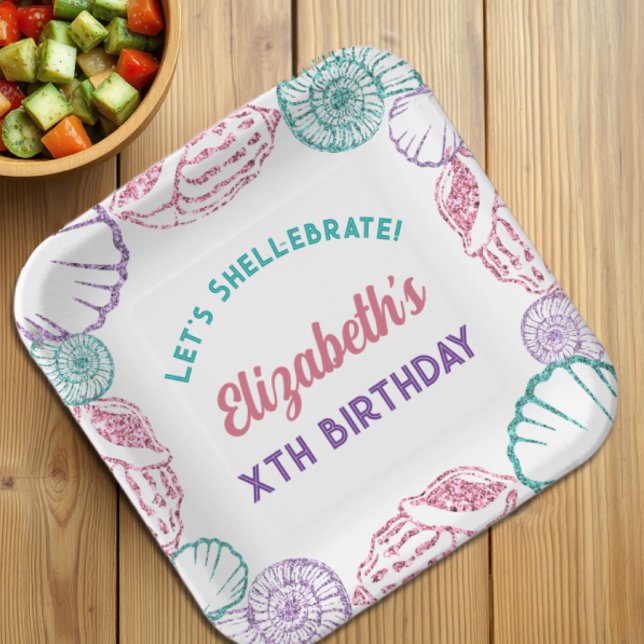 Seashell Girls Birthday Pappteller (Von Creator hochgeladen)