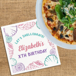 Seashell Girls Birthday Serviette