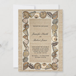 Seashell-Grenzwebart-Hochzeits-Einladung Einladung