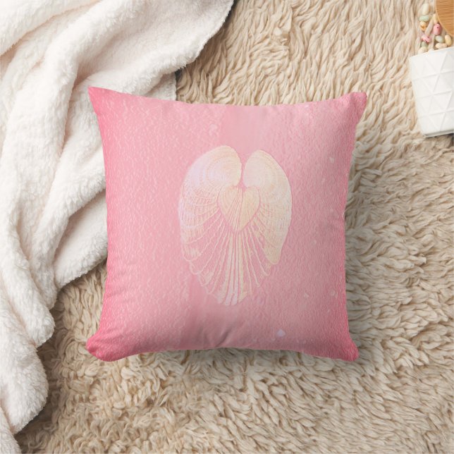 Seashell Heart Angel Wings - Pink Cloud Kissen (Decke)
