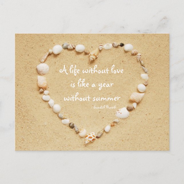 Seashell Heart Proverb Postcard Postkarte (Vorderseite)