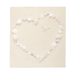Seashell Herz mit Starfish Notizblock