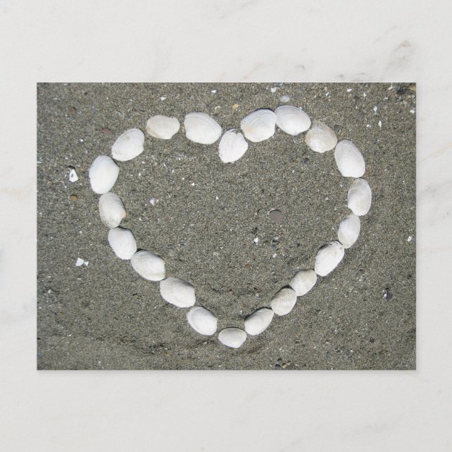 Seashell Herz Postkarte (Vorderseite)