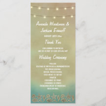 Seashell-Hochzeitsprogramme für das Tropische Star