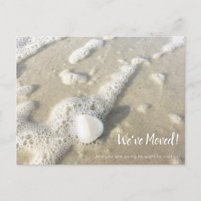 Seashell im Ozean, den wir bewegt haben Ankündigungspostkarte (Vorderseite)