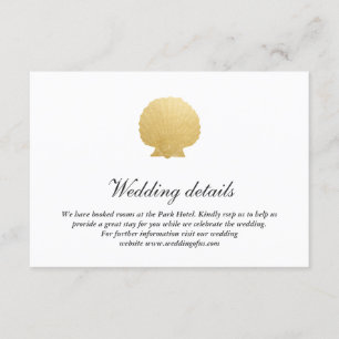 Seashell Imitate Gold Foil   Angaben zur Hochzeit  Einladung