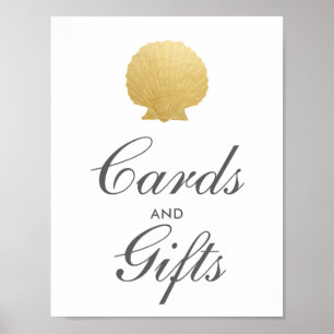 Seashell Imitate Gold Foil Hochzeitszeichen für Poster