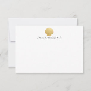 Seashell Imitate Gold Foil   Ocean Wedding Advice Hinweiskarte