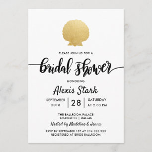 Seashell Imitats Gold Foil Ocean Brautparty Einladung