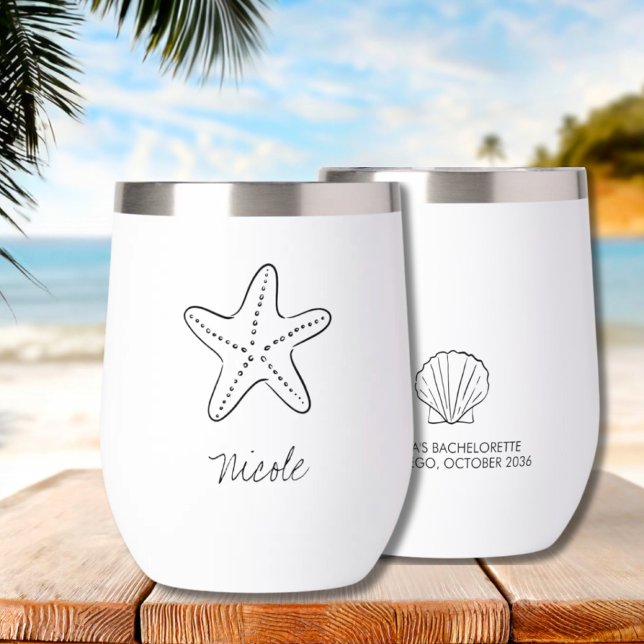 Seashell Junggeselinnen-Abschied Thermal Wine Tumb (Seashell Bachelorette Party Thermal Wine Tumbler
)