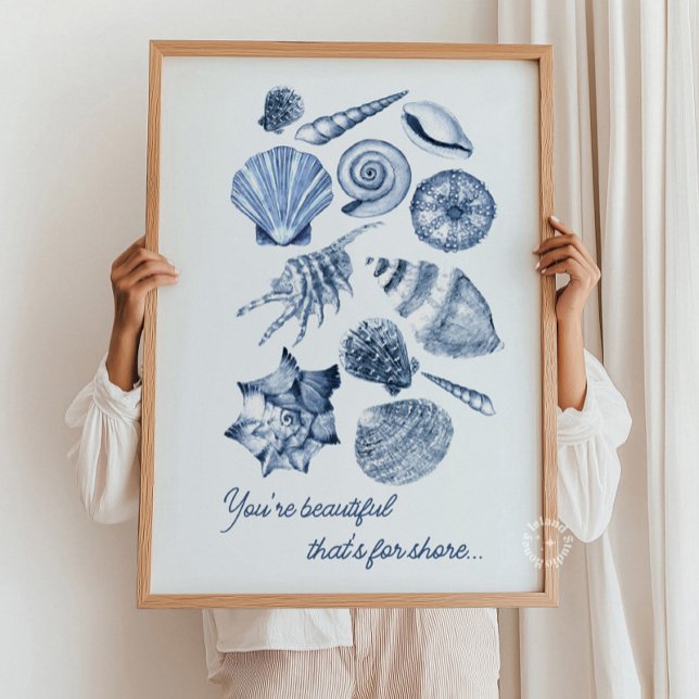 Seashell Kinderzimmer Personalisiertes Zitat druck Poster (Seashell Nursery Print Personalized Quote)