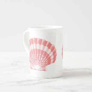 Seashell - Korallen rosa und weiß Prozellantasse