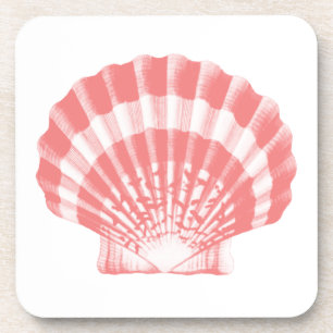 Seashell - Korallen rosa und weiß Untersetzer