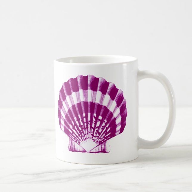 Seashell - lila und weiß kaffeetasse (Rechts)