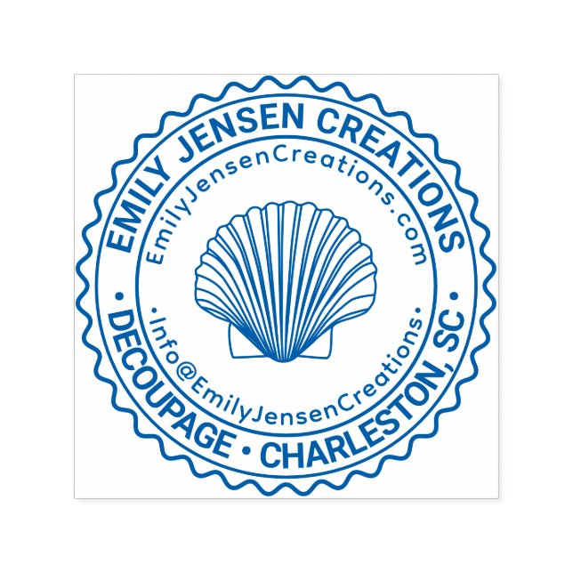 Seashell Logo Firmenname URL E-Mail-Adresse #S Permastempel (Design)