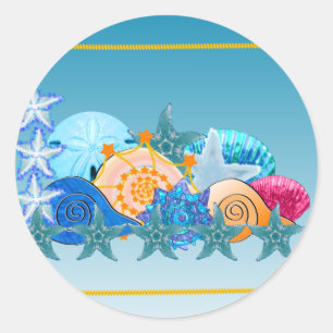 Seashell Medley Runder Aufkleber